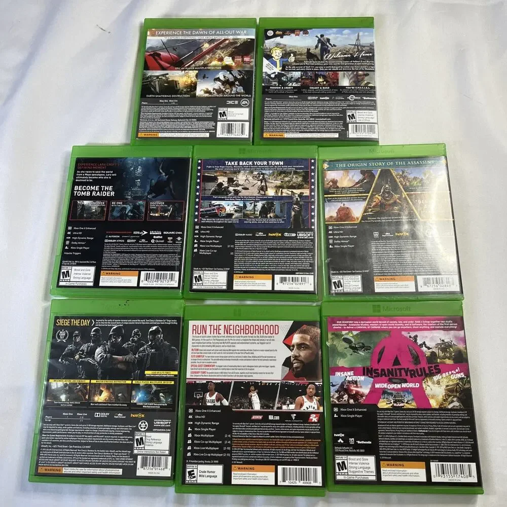 Xbox One Game Lot (8 Games) – Tomb Raider Farcry 5, Fallout 4, Rainbow Six, Rage